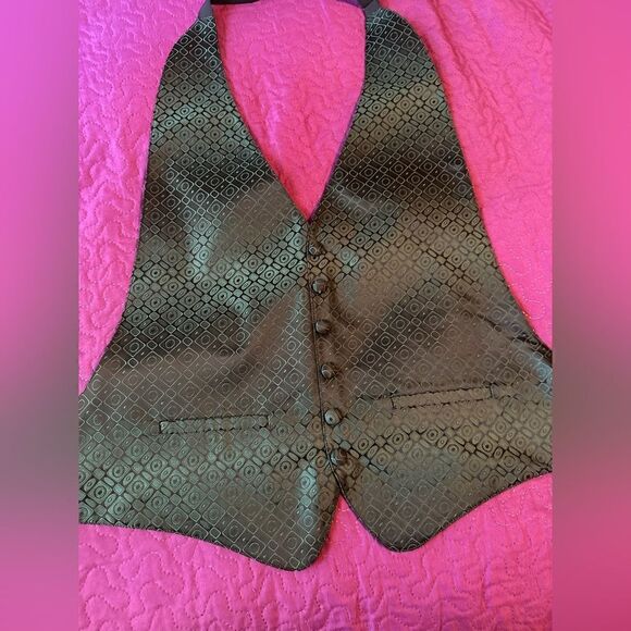 Phillip Stewart tux vest - geometric shapes - med- large - green - Picture 1 of 4